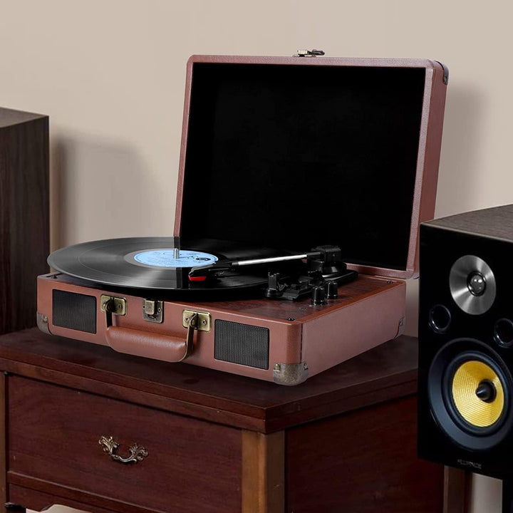 VOKSUN Plattenspieler,Record Player Bluetooth USB Record Player Vinyl Turntable Vinyl to MP3 Functio
