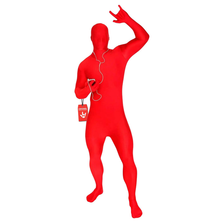 MSUIT Roter Morphsuit für Erwachsene, Ganzkörperanzug Herren Damen, Faschingskostüm - L (163cm-175cm