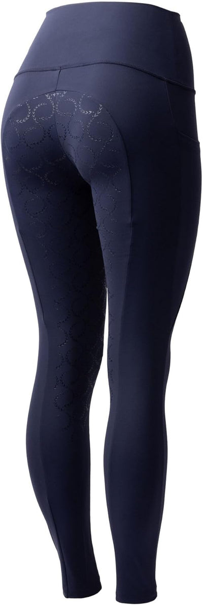 HORZE Damen Reitleggings Gillian, Reithose mit Handytasche und Silikonvollbesatz, Overture Navy