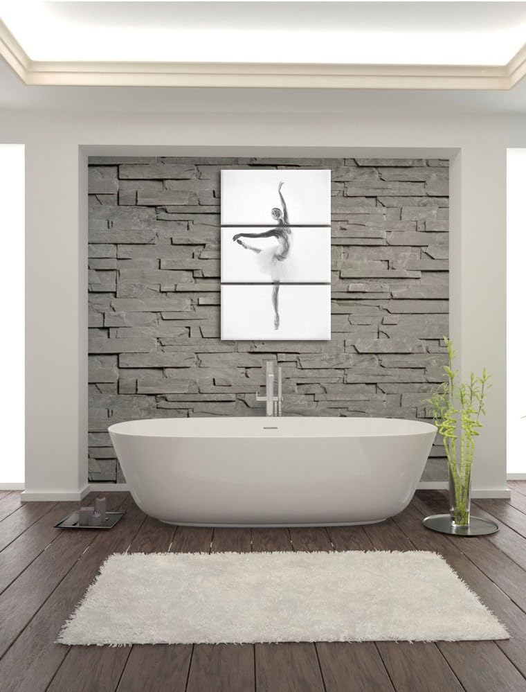 Pixxprint Ästhetische Ballerina als Leinwandbild/Grösse: 3 Teilig (120x80 cm) cm/Wandbild/Kunstdruck