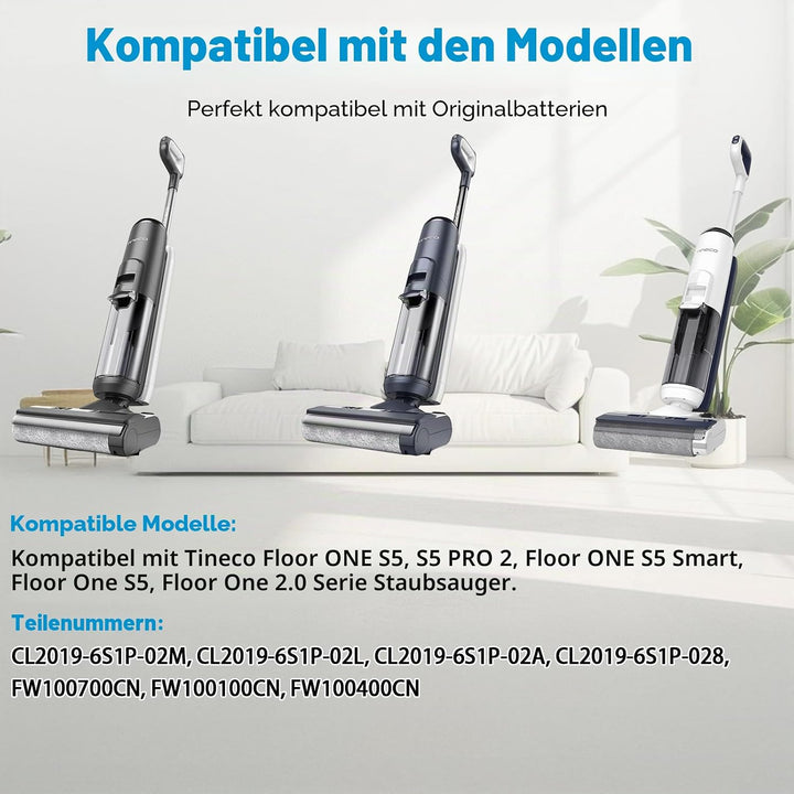 21,6V 4000mAh Ersatzakku Kompatibel mit Tineco Floor One S5 PRO 2, Floor ONE S5 Smart, S5 Steam Stau