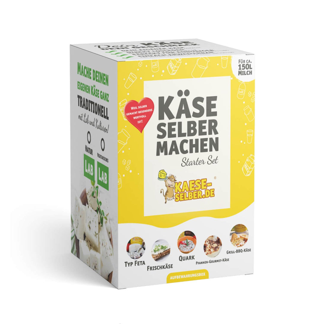 Käse selber Machen - Starter Set inkl. Rezeptmagazin und Videoanleitungen (für Käse, Quark und Frisc
