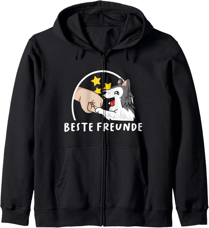 Beste Freunde Husky Hund Hundefreund Geschenk Siberian Husky Kapuzenjacke