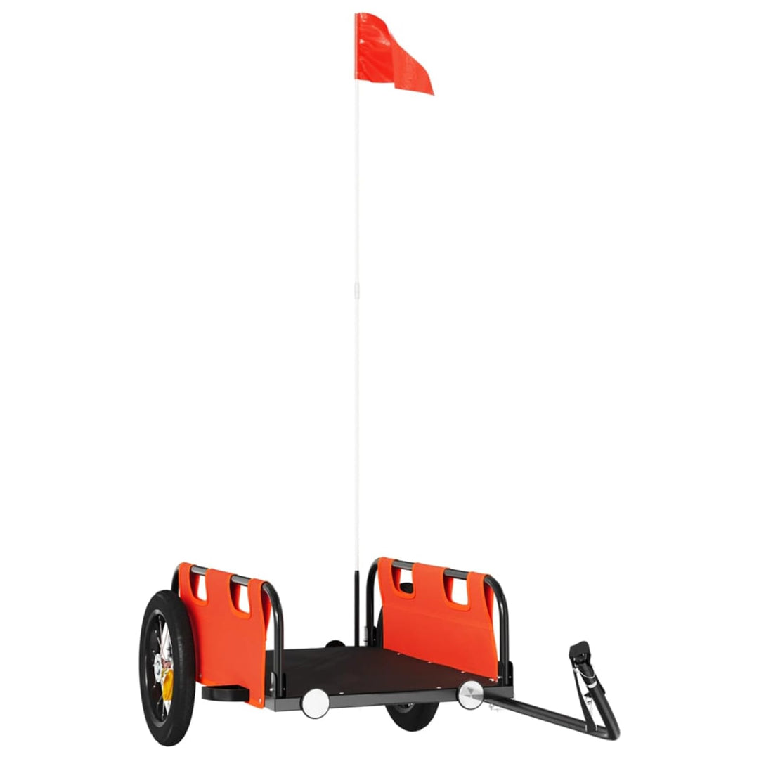 Fahrradanhänger Orange 25kg Stahl | Robustes Oxford-Gewebe, pulverbeschichtet, wetterfest, ideal für