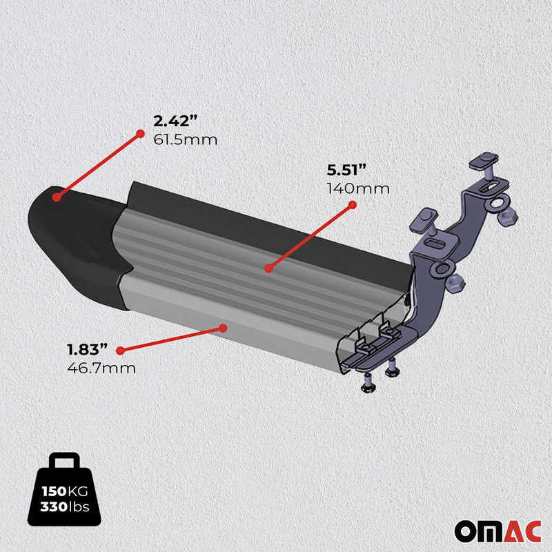 OMAC Trittbretter Seitenschweller Seitenschürze Kompatibel mit BMW X3 F25 2010-2017 - 2X Aluminium H