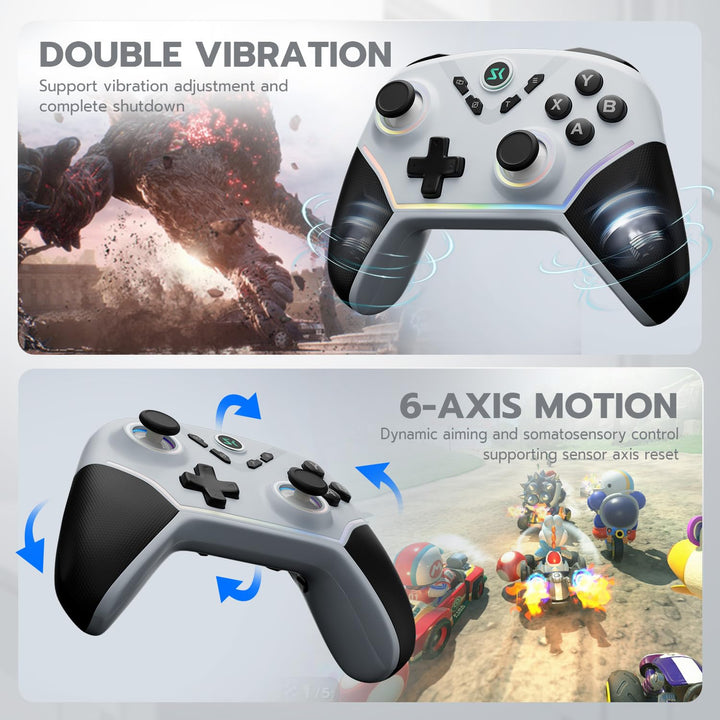 CHENGDAO 2,4G kabelloser Controller für PC/Windows/Switch/OLED/Lite/Android, Gamepad mit Hall-Effekt