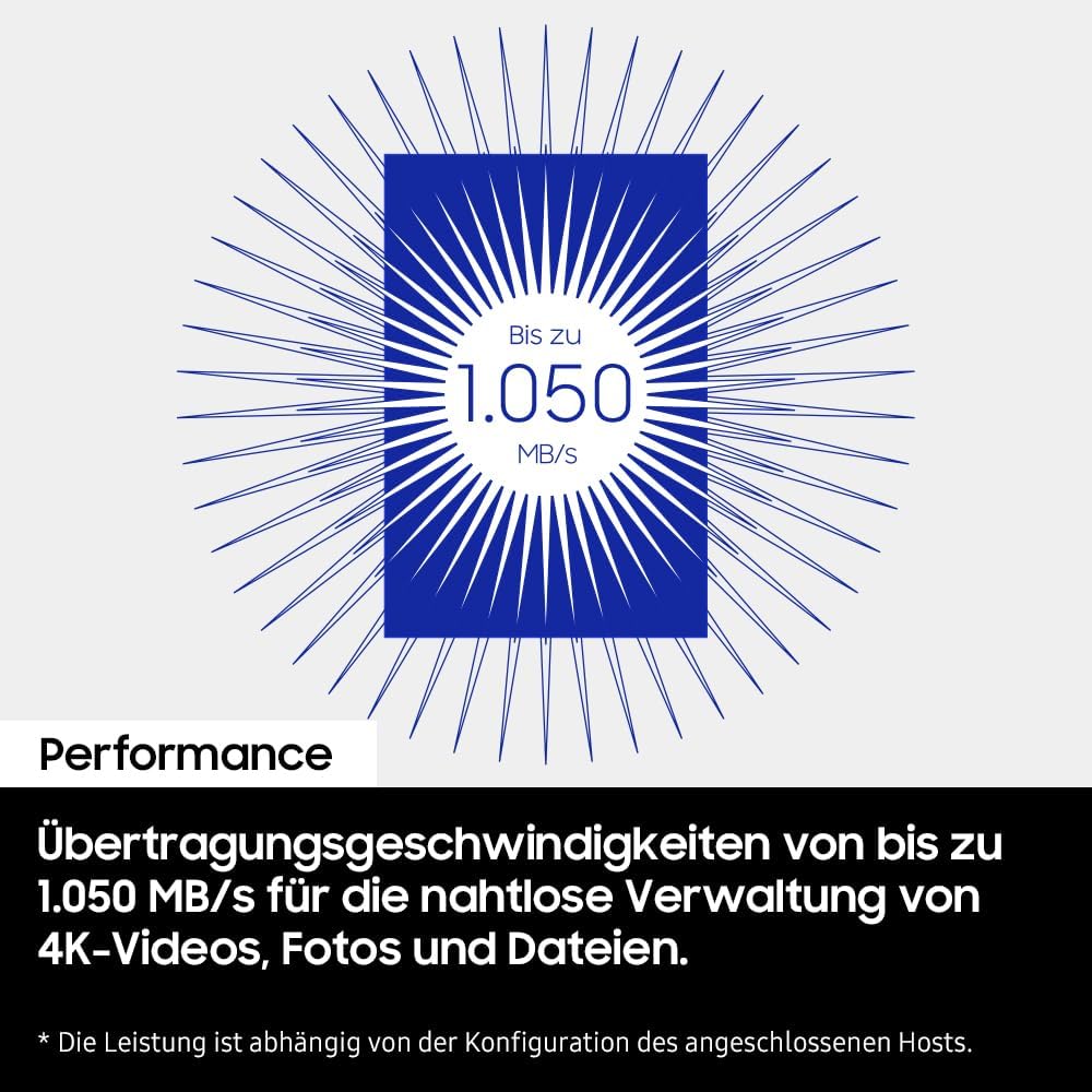 Samsung Portable SSD T7 Resurrected 2 TB, Externe Festplatte, USB 3.2 Gen.2 Highspeed Speicher, Exte