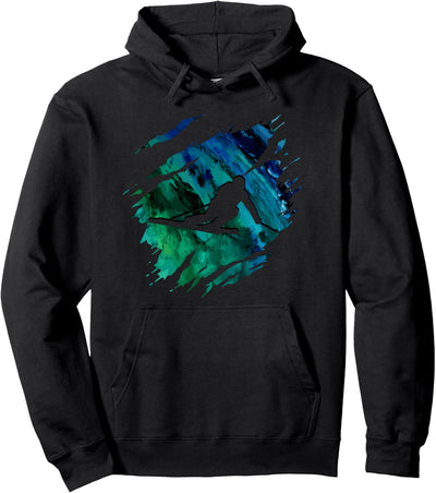 Ski Slalom Racing Abfahrt Skifahrer Pullover Hoodie