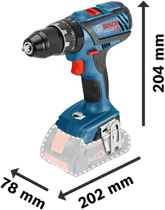 Bosch Professional 18V System Akku Schlagbohrschrauber GSB 18V-28 (inkl. 2x GBA 18V 3.0Ah Akku, Lade