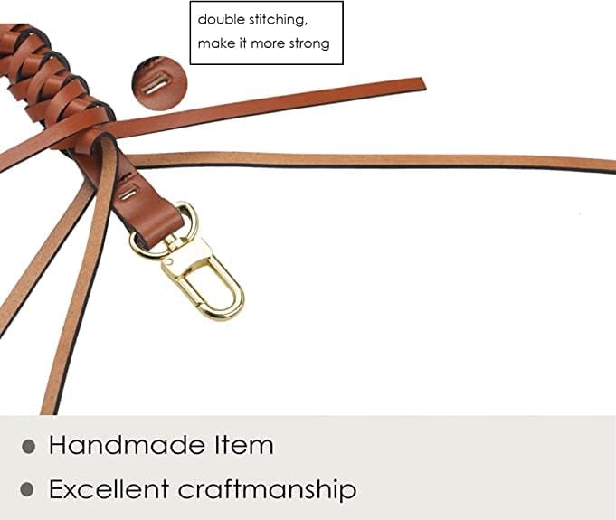 Senral Geflochtener Echtleder-Griff 38cm,Taschenhenkel für Beaubourg Hobo Top Handle Neonoe Strap Ne