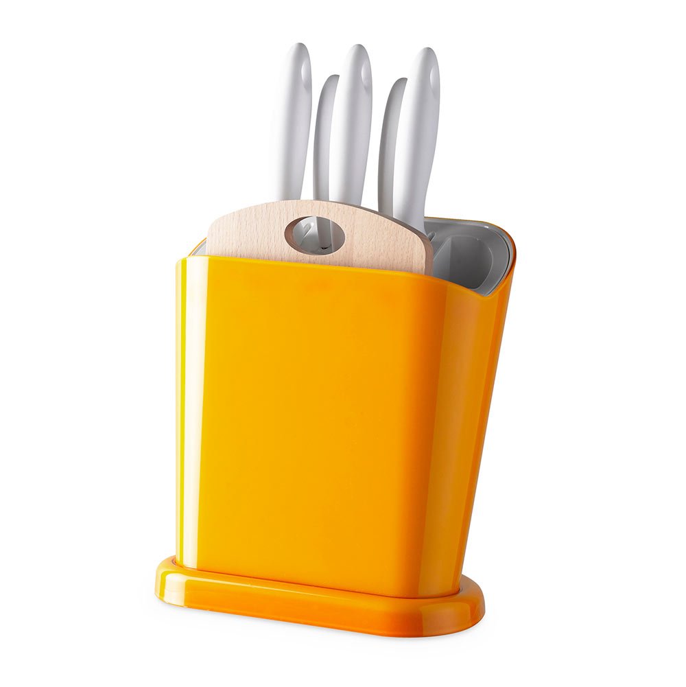 Omada Design Messerblock aus Polypropylen, Made in Italy, multifunktionaler Messerhalter mit Satz 5