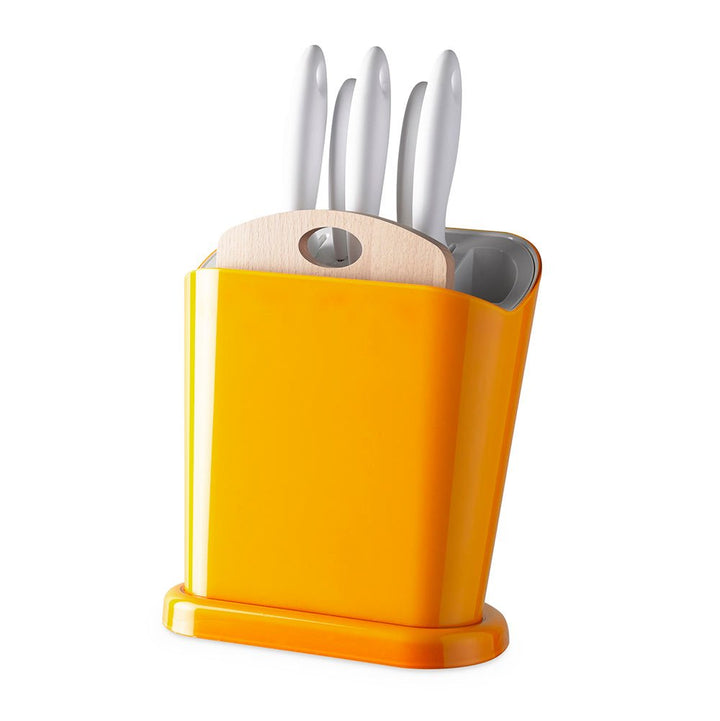 Omada Design Messerblock aus Polypropylen, Made in Italy, multifunktionaler Messerhalter mit Satz 5