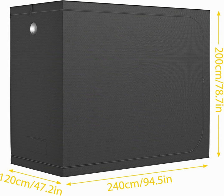 Growzelt Pflanzenzuchtzelt Indoor Anbauzelt 240x120x200 cm Grow Tent mit Reflektierender Innenfolie
