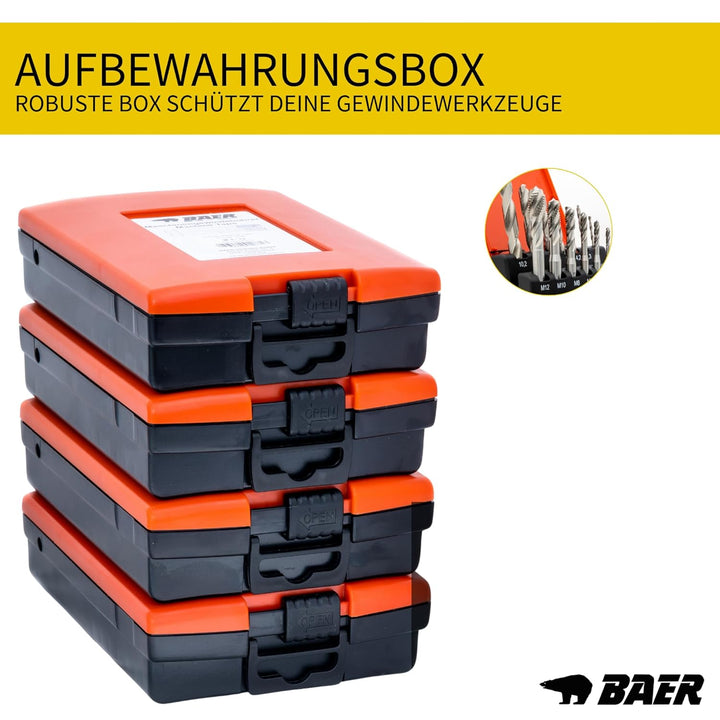 BAER Gewindeschneider Set HSSG: Maschinengewindebohrer Sackloch, Kernlochbohrer: M 3 - M 12 - Gewind