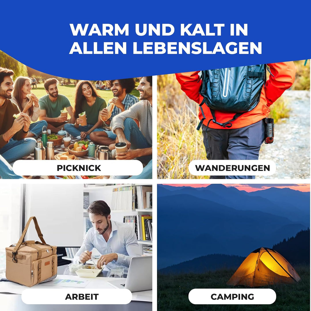 NEMT Faltbare Kühltasche 25 Liter gross Einkaufstasche Isoliertasche Picknicktasche