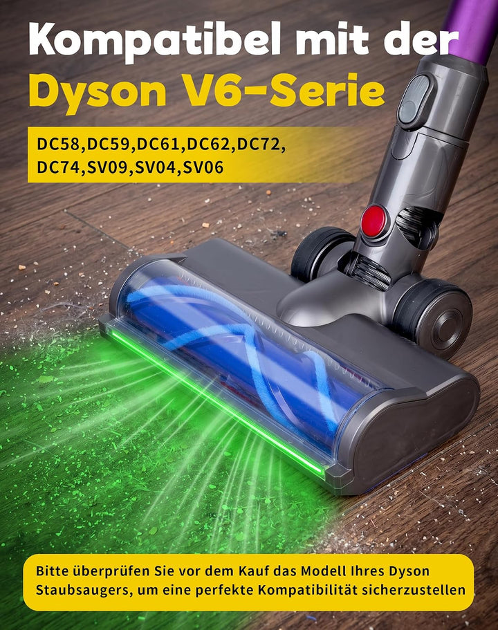 Elektrische Bürste kompatibel mit Dyson V6 DC62 DC58 DC59 DC61 DC74 V6 Animal V6 Fluffy, V-förmige B