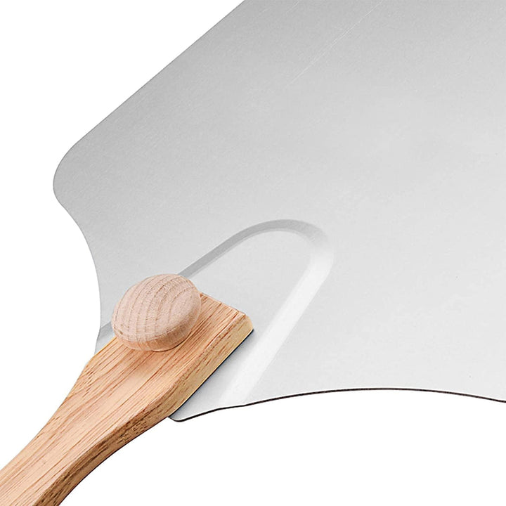 Namvo Pizzaschaufel aus Aluminium mit klappbarem Holzgriff, Pizzaschaufel – Kochen Sie Pizza wie EIN