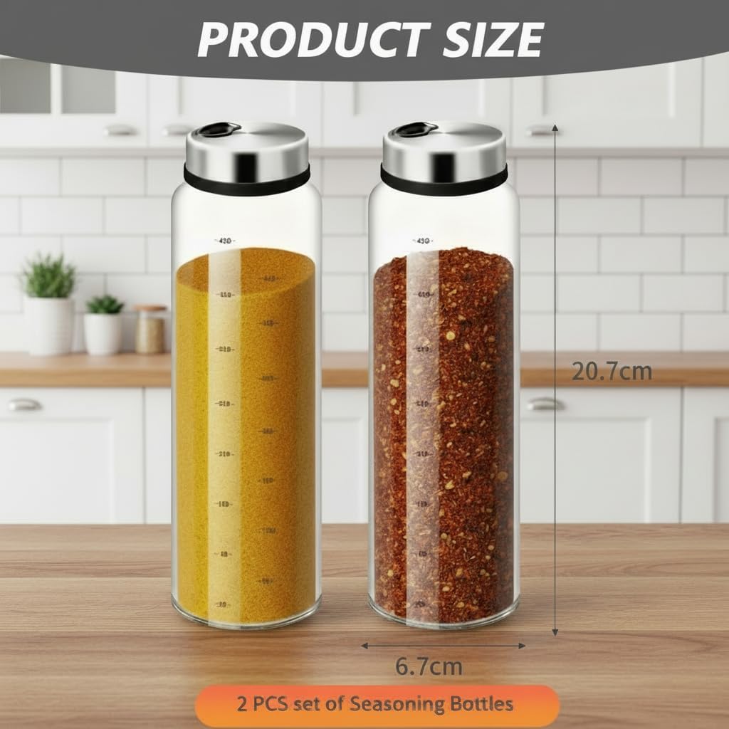 2 Pcs 500ml Salzstreuer Gross mit Drehdeckel, Gewürzgläser Gross,Gewürzstreuer,Gewürzdosen Gross mit