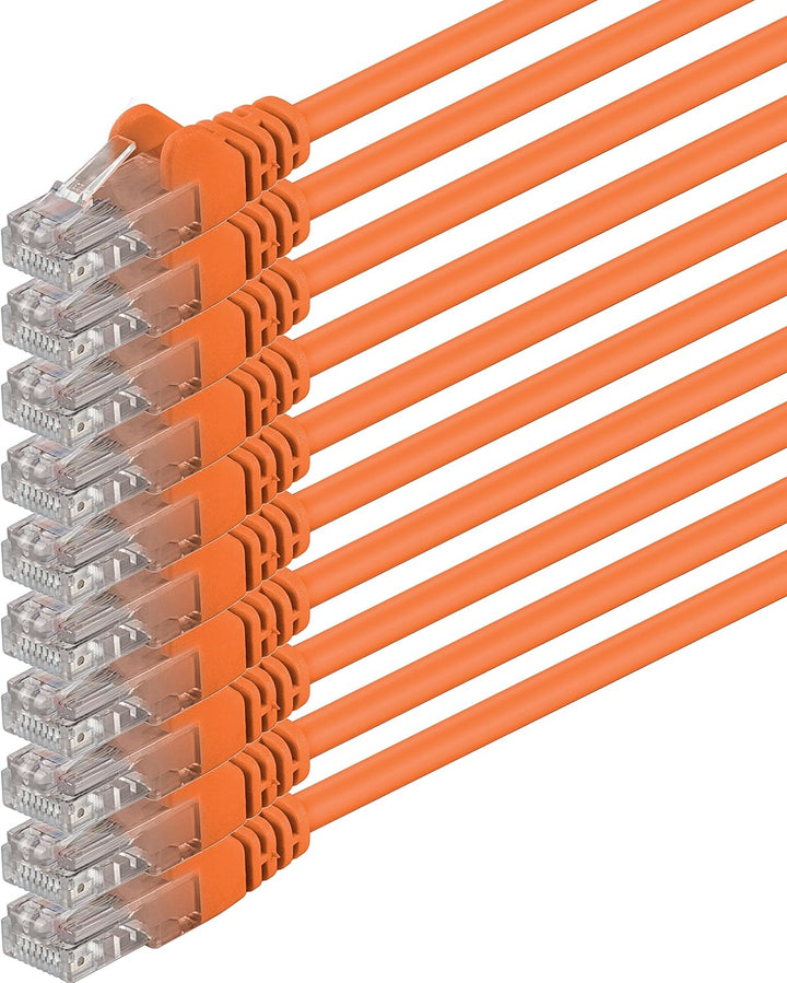 10m - orange - 10 Stück - (PACK) - CAT.6 CAT6 Ethernet-Lan-Netzwerk-Kabel 1000 Mbit/s Patchkabel 10m