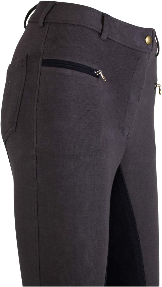 RL24 Damen Reithose Vollbesatz Flex BASICLINE 52 Dunkelgrau/Schwarz, 52 Dunkelgrau/Schwarz