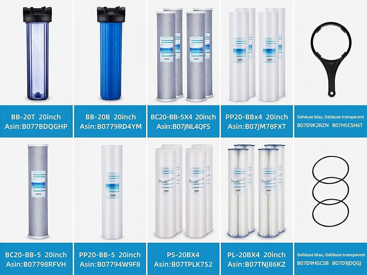 Geekpure 4,5" x 20" Carbon Block Ersatzfilter für ganzes Haus Wasserfiltrationssystem 5 Mikron -Pack