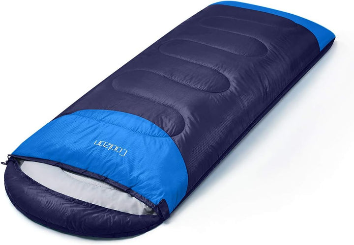 Coolzon Schlafsack Outdoor für Camping 3-4 Jahreszeiten, Erwachsene Deckenschlafsack Kleines Marine,