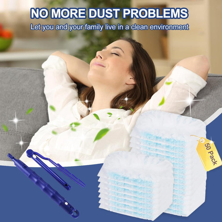 51 Stück für Swiffer Staubwedel Ersatz-Set, Staubfangdecken für Swiffer Duster, Staubfänger, mit 1 S