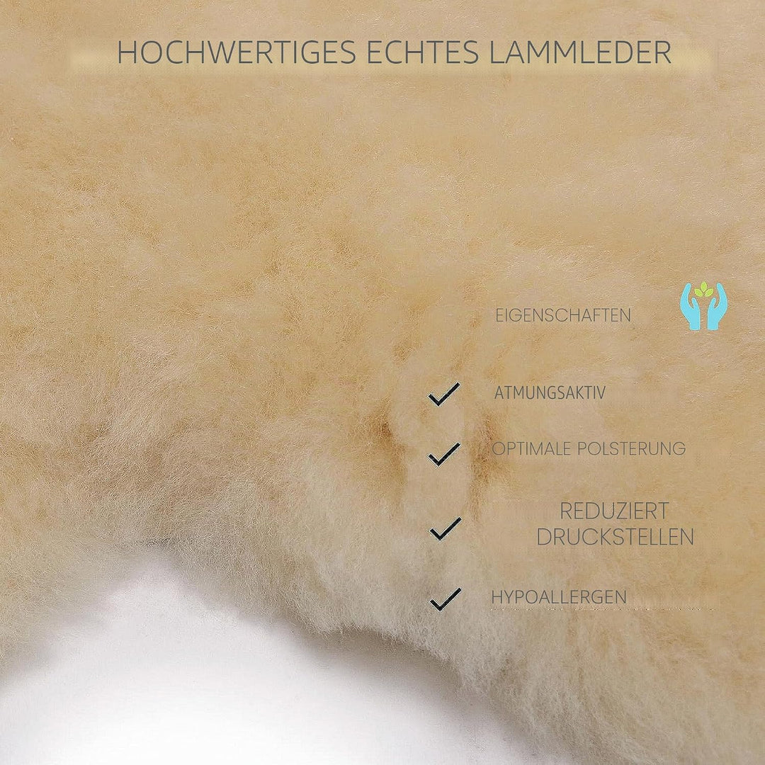 CHRIST Lammfell MONDGURT Sattelgurt von Werner Horse – anatomischer Dressurgurt (Kurzgurt) mit konka