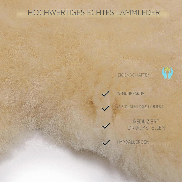CHRIST Lammfell MONDGURT Sattelgurt von Werner Horse – anatomischer Dressurgurt (Kurzgurt) mit konka