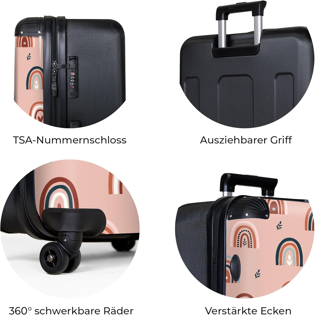 NoBoringSuitcases.com® Koffer XL Gross 77x51.5x28 cm Hartschale Reisekoffer 4 Rollen Leicht Koffer T