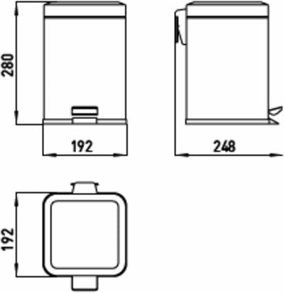 Emco 355300005 Abfallbehälter System 2 Standmodell eckig, edelstahl