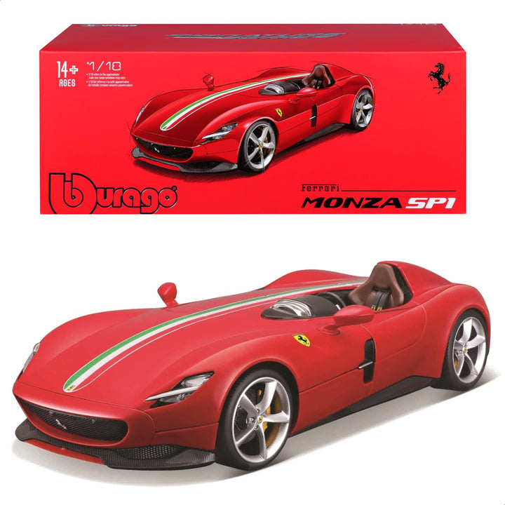 Bburago 18-16909 Ferrari Monza SP1 Modellauto im Massstab 1:18, Verschiedene Designs und Farben