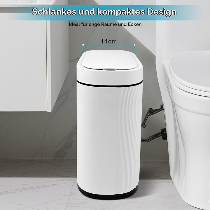 Badezimmer Mülleimer mit Deckel 8L Sensor Mülleimer, Wasserdichter Mülleimer Smart Mülleimer mit Sof
