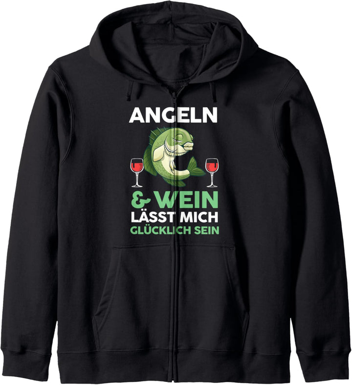 Angler Wein Angeln Kapuzenjacke