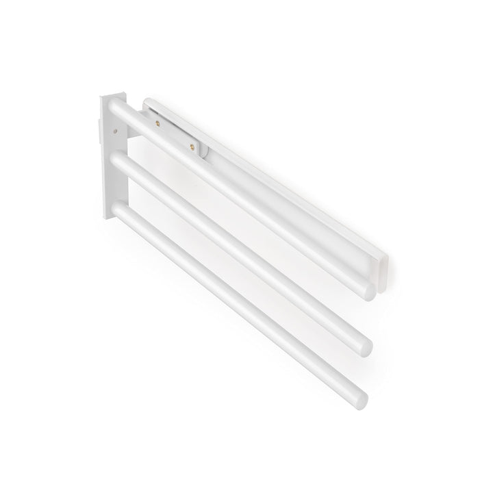 Emuca - Ausziehbarer Handtuchhalter, 3 Arme, handtuchauszug küche oder Bad, 440 mm, Aluminium, Weiss