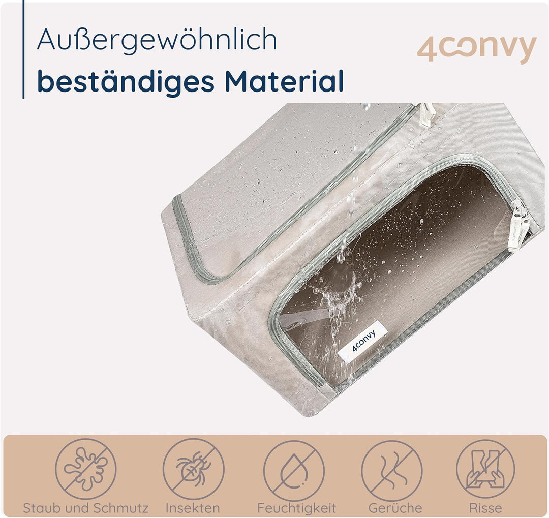 4CONVY Feste faltbare Kleideraufbewahrung Box mit Reissverschlüss - Aufbewahrungstasche für Bettdeck