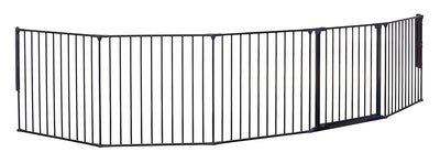 BabyDan Kaminschutzgitter/Raumteiler Flex XXL 90-350 cm, Anthrazit - Hergestellt in Dänemark + TÜV/G