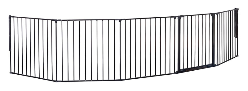 BabyDan Kaminschutzgitter/Raumteiler Flex XXL 90-350 cm, Anthrazit - Hergestellt in Dänemark + TÜV/G