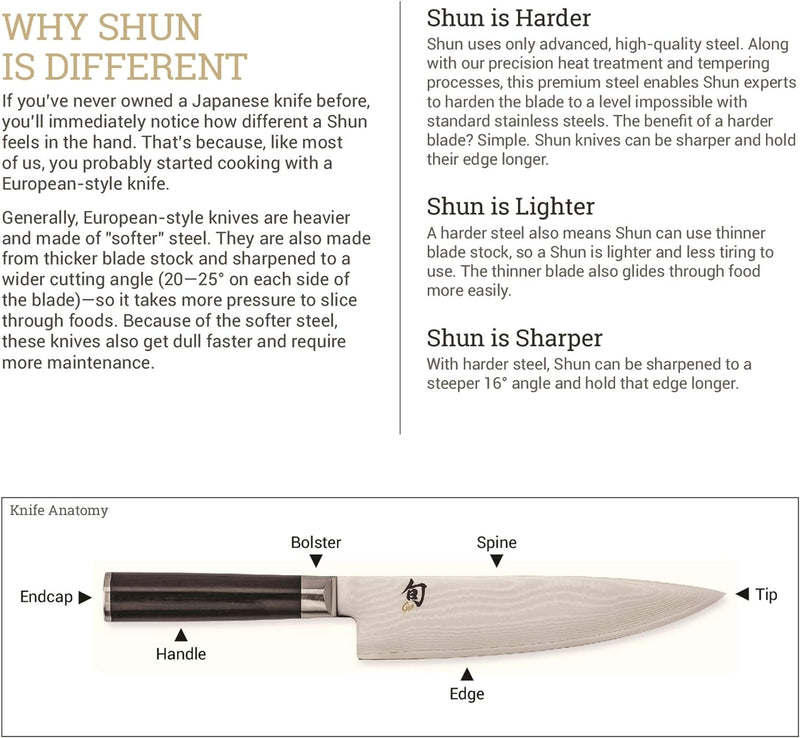 Shun Messerrolle, 8 Schlitze für Küchenmesser, Tragetasche, 49,5 x 45,7 cm, schwarz