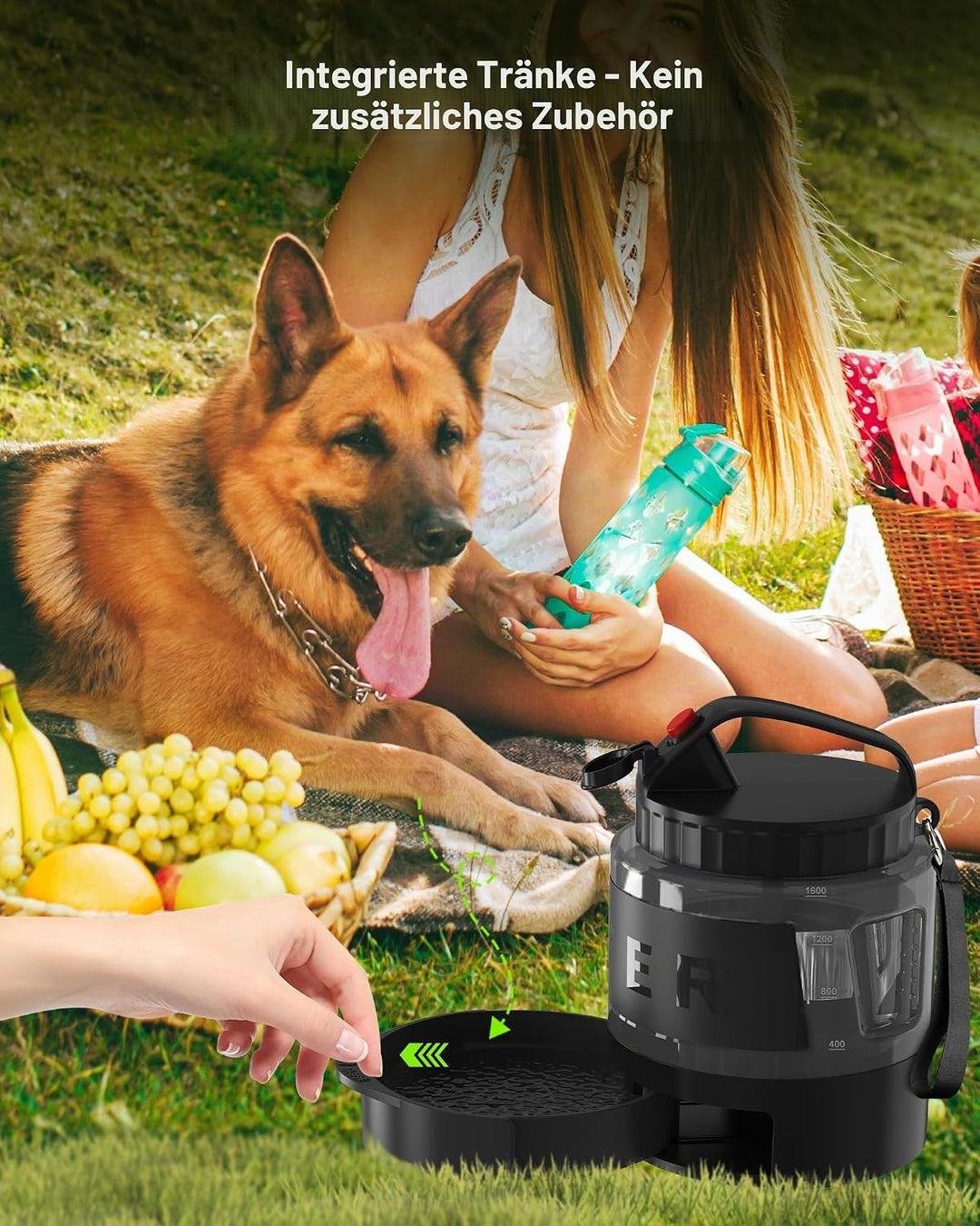 lesotc 1600 ml Trinkflasche für Hunde, Tragbare XXL extra grosse Hundetrinkflasche für unterwegs – C