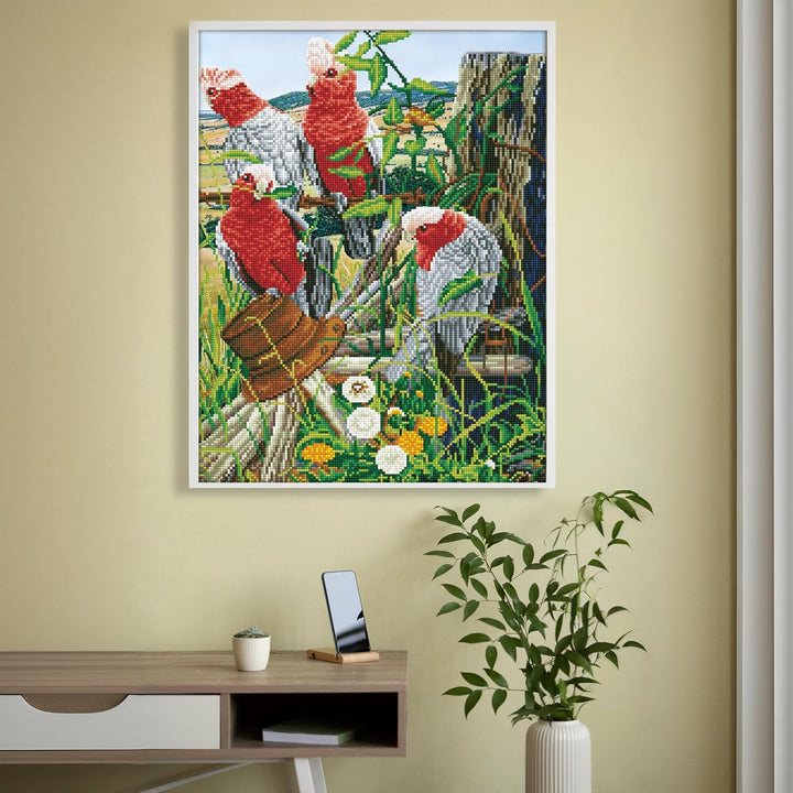 Diamond Dotz DD12-031 Kakadu Quartett, ca. 47 x 57 cm gross, Diamond Painting, Malen mit Diamanten,