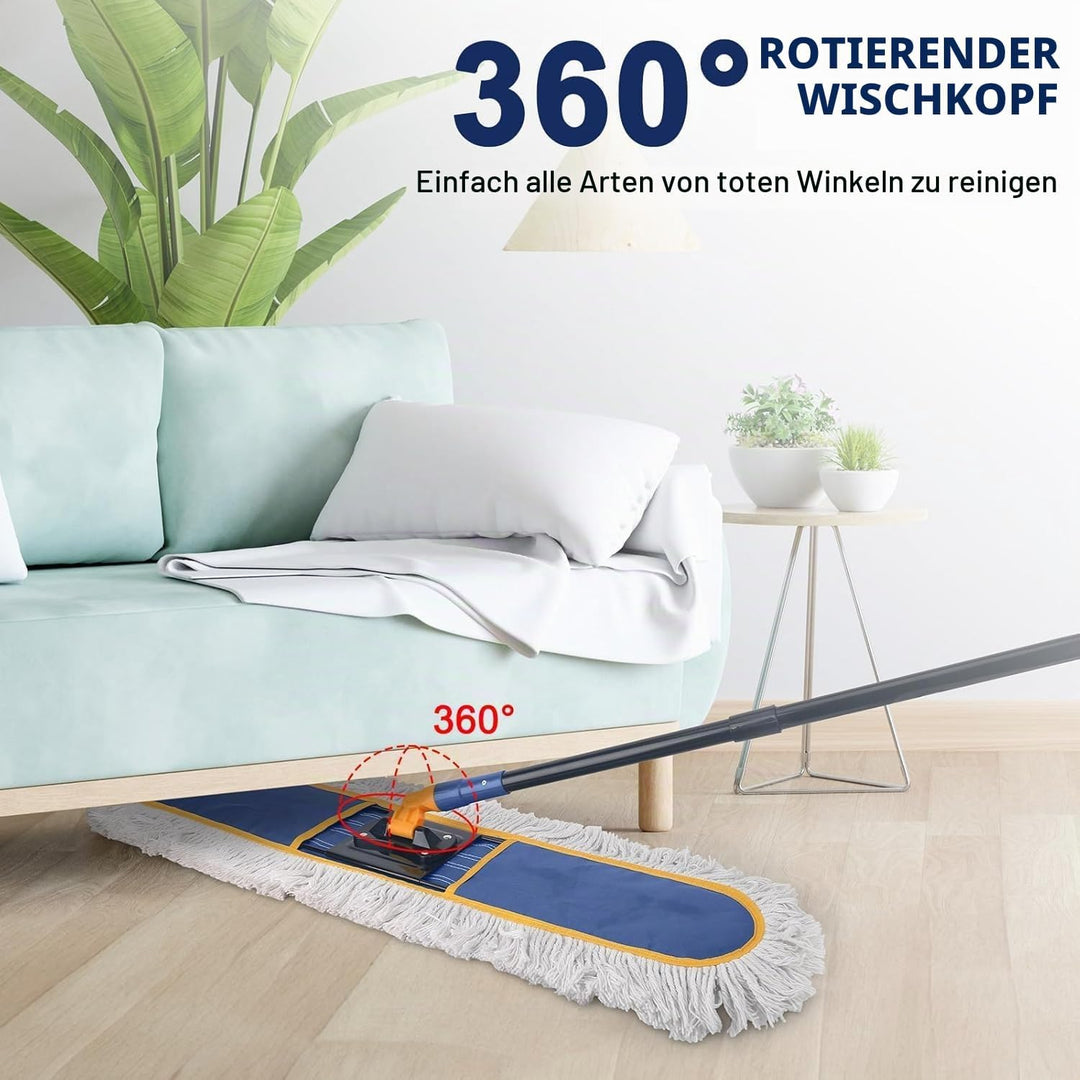 KeFanta 91cm Industrieller Wischmopp, industrielles Mopp-Set extra grosser Bodenwischer mit Mikrofas