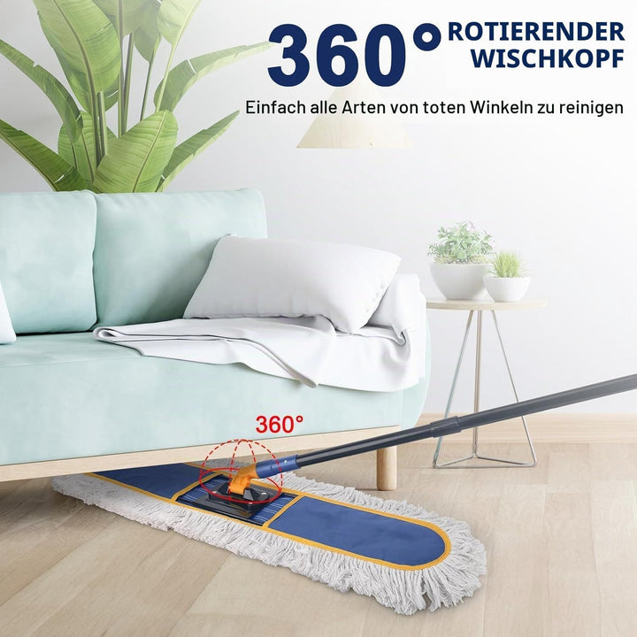 KeFanta 91cm Industrieller Wischmopp, industrielles Mopp-Set extra grosser Bodenwischer mit Mikrofas