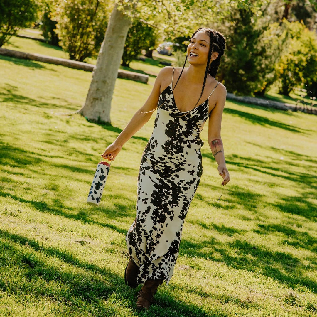 BOTTLE BOTTLE Isolierte Edelstahl Trinkflasche 750 ml mit Strohhalm, Deckel & Griff – Auslaufsicher,