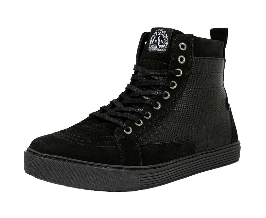 John Doe Neo Black/Black XTM Aramid Motorrad Schuhe, 38 EU 38 EU Schwarz, 38 EU Schwarz