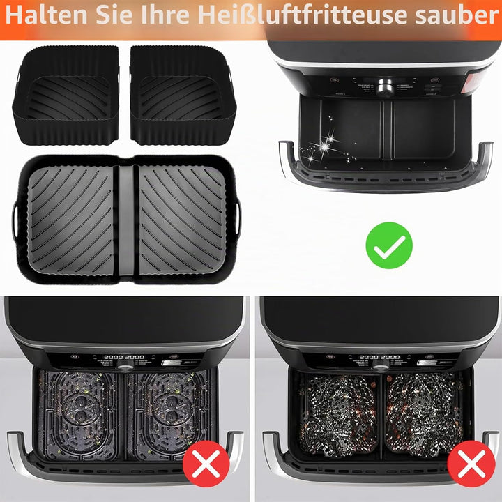 Heissluftfritteuse Zubehör für Ninja Foodi Flexdrawer 10,4 L AF500EU,3 Pcs Airfryer Silikonform Wied