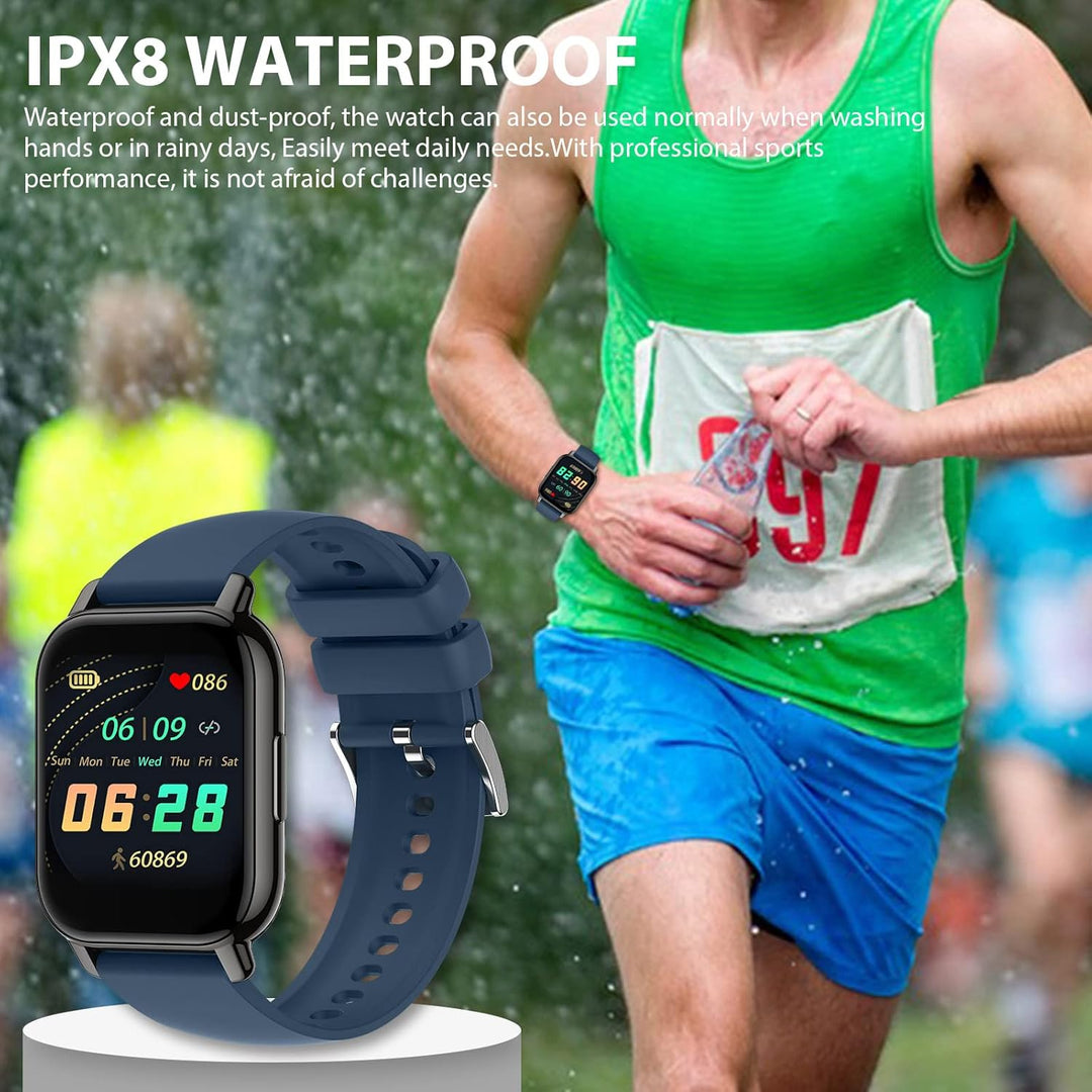 SUPBRO Smartwatch 1.85" Armbanduhr mit personalisiertem Bildschirm Bluetooth Anruf Musiksteuerung, H