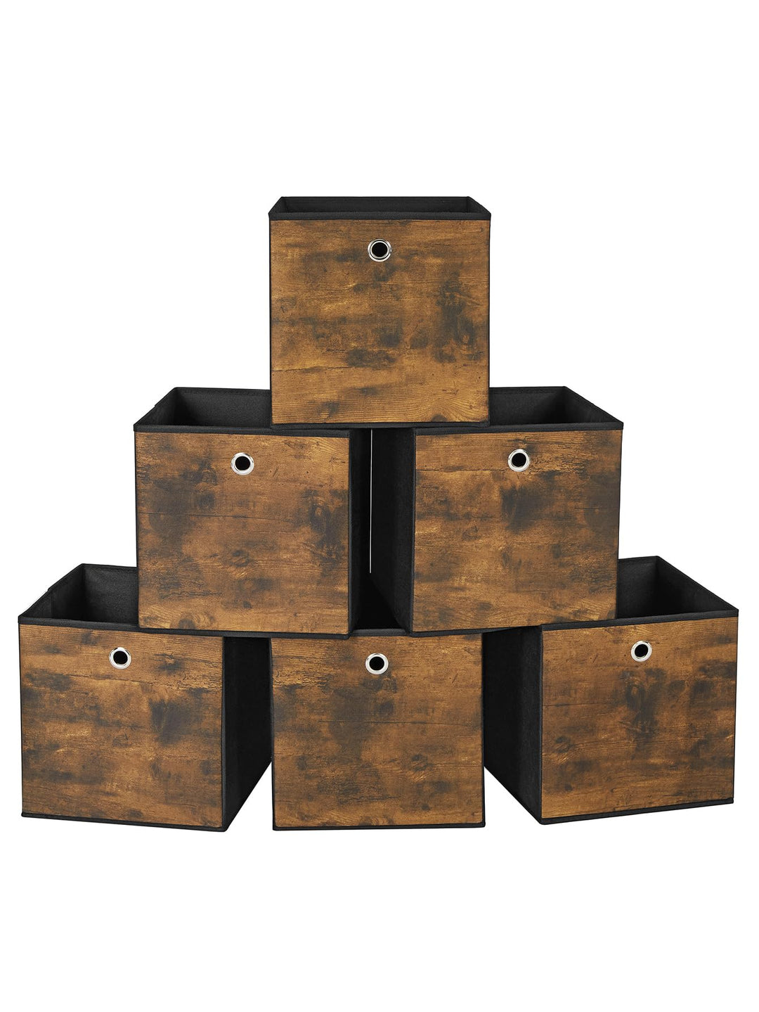 SONGMICS Aufbewahrungsbox, 6er Set, Ordnungsboxen, Vliesstoff, Faltbox, 30 x 30 x 30 cm, Stoffbox, f
