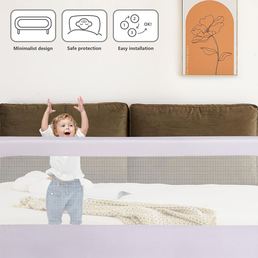 Tragbares Bettgitter für Kinder, faltbar, Sicherheitsgitter für Kinder, Bett, Netzstoff, einfach zu