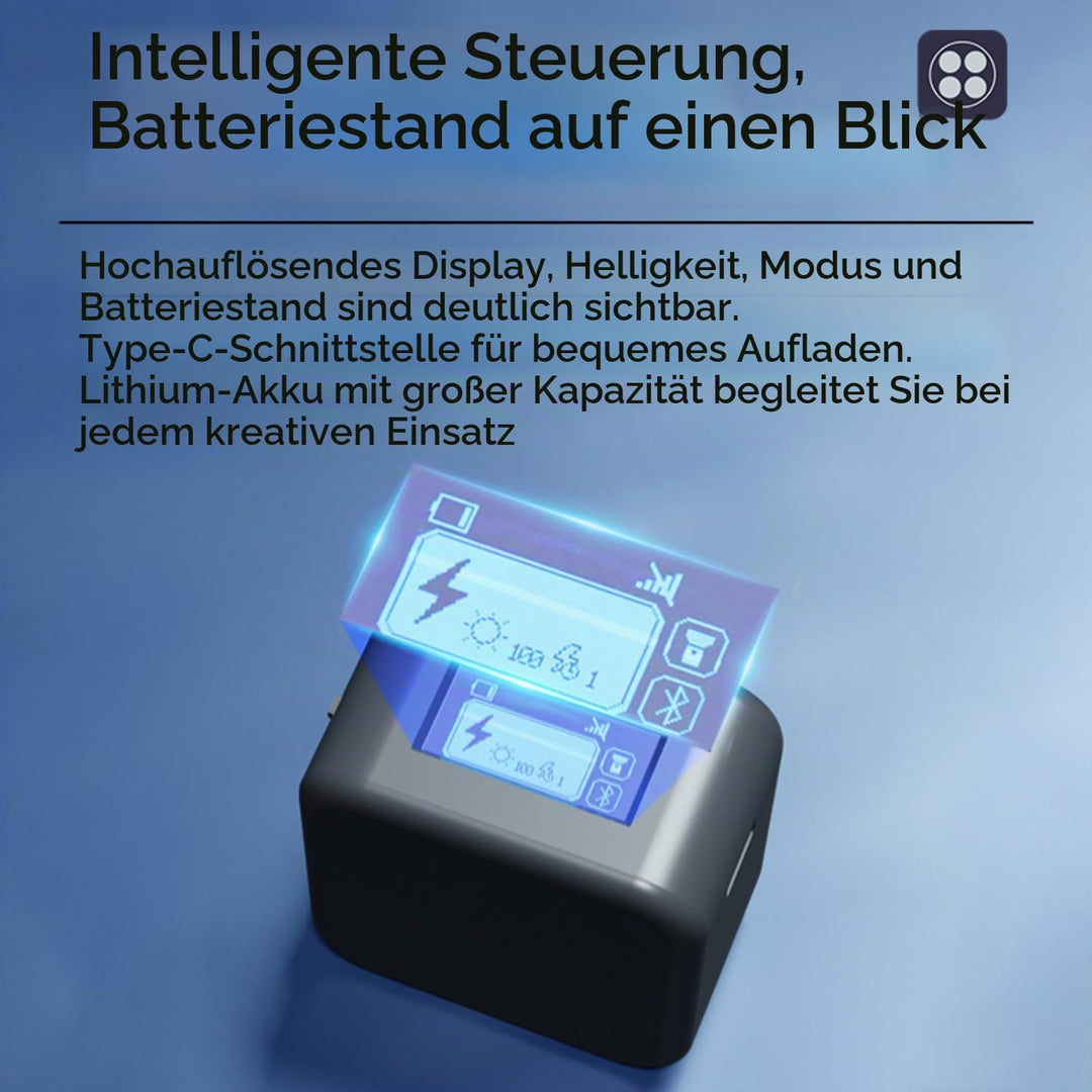 Funmount Externes Smartphone-Blitzlicht 18W mit 3W Dauerlicht · Magnetische Handy Fotolampe · Synchr